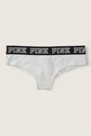 Victoria's Secret Stretch Baumwoll Logo Cheeky Knickers Grau | 210395GBV