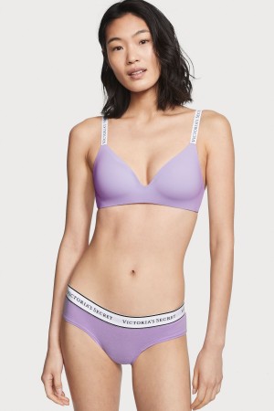 Victoria's Secret Stretch Baumwoll Logo Knickers Lila | 890172CBW