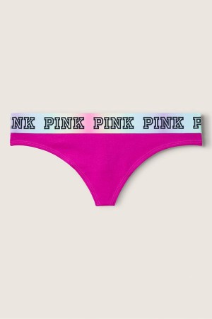 Victoria's Secret Stretch Baumwoll Logo Tanga Rosa | 576832FDS