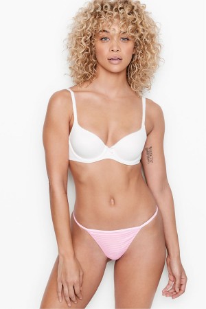 Victoria's Secret Stretch Baumwoll No Show Tanga Knickers Streifen | 541062ZFY