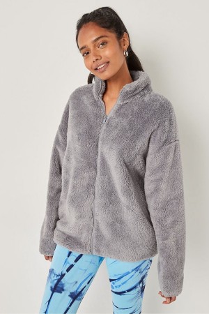 Victoria's Secret Teddy FullZip Jacket Grau | 846953AUH