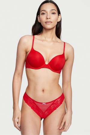 Victoria's Secret The Lacie Spitze Tanga Knickers Rot | 831452NJI