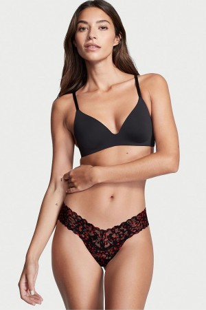 Victoria's Secret The Lacie Spitze Tanga Knickers Schwarz | 940783EUN