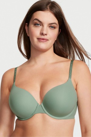 Victoria's Secret The T-Shirt Full Cup Push Up Smooth Bra Grün | 630915RVW