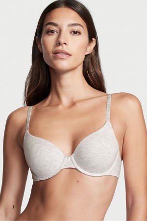 Victoria's Secret The T-Shirt Lightly Gefütterte Demi Logo Bra Blau | 782691UJL