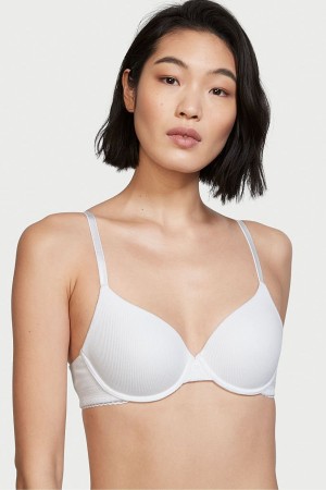 Victoria's Secret The T-Shirt Smooth Lightly Gefütterte T-Shirt Bra Weiß | 374206SHD