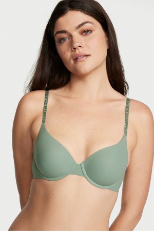 Victoria's Secret The T-Shirt Smooth Logo Riemen Light Gefütterte T-Shirt Bra Blau | 471860EKR