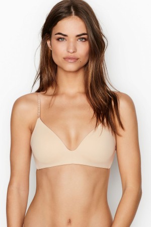 Victoria's Secret The T-Shirt Smooth Logo Riemen Lightly Gefütterte Non Wired T-Shirt Bra Blau | 476018ILE