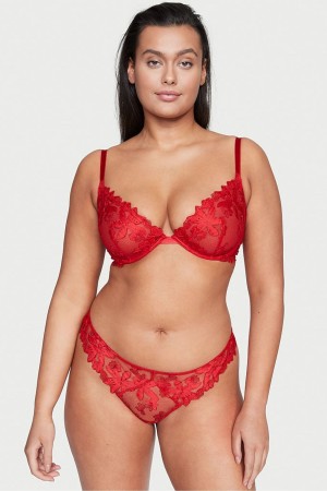 Victoria's Secret Very Sexy Embroidered Tanga Knickers Rot | 592463WUP