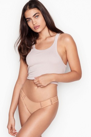 Victoria's Secret Very Sexy Mesh Cheekini Knickers Sweet Nougat Nude | 963084EDU