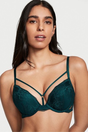 Victoria's Secret Very Sexy Riemchen Fishnet Spitze Bra Schwarz Grün | 706415QOH