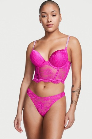 Victoria's Secret Very Sexy Shine Riemen Cutout Back Tanga Knickers Fuchsie Rosa | 231509PUJ