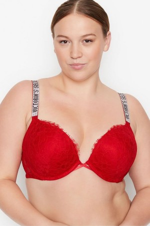 Victoria's Secret Very Sexy Shine Riemen Add 2 Cups Bombshell Bra Rot | 035861TGV