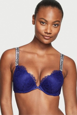 Victoria's Secret Very Sexy Shine Riemen Add 2 Cups Bombshell Bra Blau | 958627IAQ