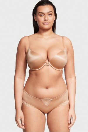 Victoria's Secret Very Sexy Smooth Plunge Push Up Bra Sweet Praline Nude | 932561XTU