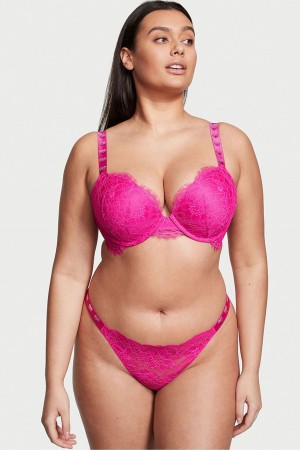 Victoria's Secret Very Sexy Spitze Shine Riemen Tanga Knickers Rosa | 981630GMB