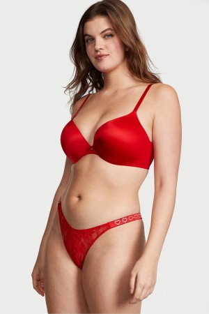 Victoria's Secret Very Sexy Spitze Shine Riemen Brazilian Knickers Rot | 825473SCF