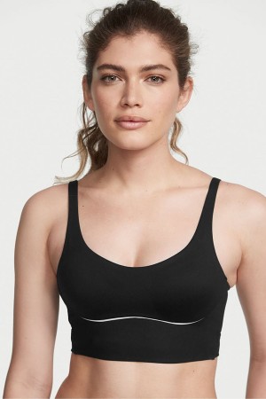 Victoria's Secret Victorias Secret Medium Impact Riemchen Back Sports Bra Schwarz | 503197URJ