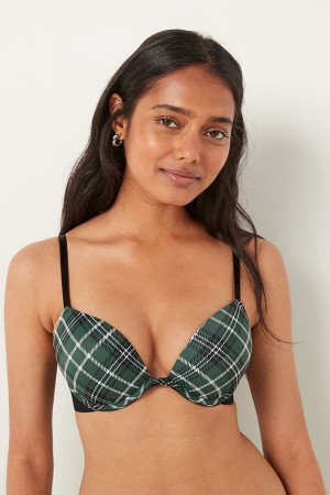 Victoria's Secret Wear Everywhere Add 2 Cups Smooth Shine Riemen Push Up T-Shirt Bra Azurblau Blau | 817520KJD