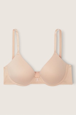 Victoria's Secret Wear Everywhere Front Befestigung Push Up T-Shirt Bra Beige | 149837WPM