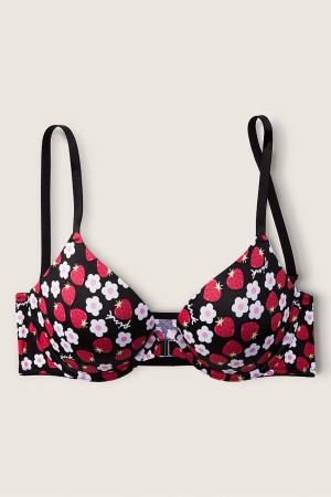 Victoria's Secret Wear Everywhere Front Befestigung Push Up T-Shirt Bra Schwarz | 014673LRK