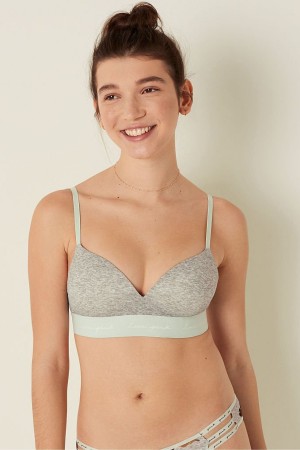 Victoria's Secret Wear Everywhere Smooth Non Wired Push Up T-Shirt Bra Grau | 086947FTD