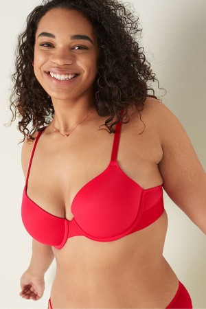 Victoria's Secret Wear Everywhere Smooth Lightly Gefütterte T-Shirt Bra Rot | 602795LAC