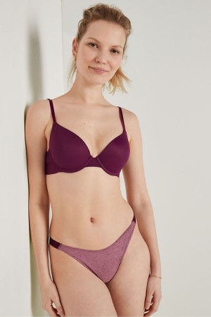 Victoria's Secret Wear Everywhere Smooth Push Up T-Shirt Bra Bordeaux Lila | 304872YZV