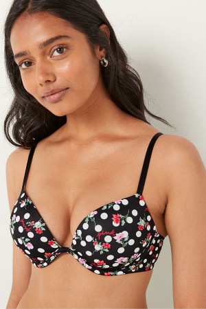 Victoria's Secret Wear Everywhere Smooth Non Wired Push Up T-Shirt Bra Schwarz | 792160QCY