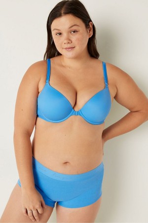 Victoria's Secret Wear Everywhere Smooth Riemchen Shine Riemen Back Bra Azurblau Blau | 852043POC