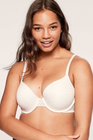 Victoria's Secret Wear Everywhere Spitze Lightly Gefütterte T-Shirt Bra Weiß | 574931GRJ