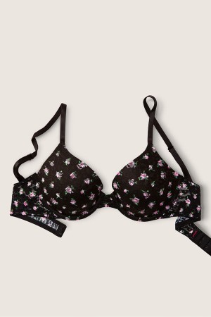 Victoria's Secret Wear Everywhere Spitze Lightly Gefütterte T-Shirt Bra Schwarz | 048293EIW