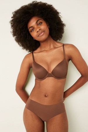 Victoria's Secret Wear Everywhere Wear Everywhere Smooth Push Up T-Shirt Bra Braun | 306521XQZ