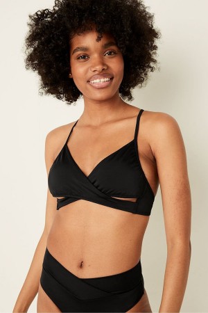 Victoria's Secret Wrap Bikini Top Dunkelschwarz | 243890QDO