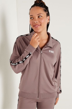 Victoria's Secret Zip Up Long Sleeve Sweatshirt Kaffee Braun | 284613TGV