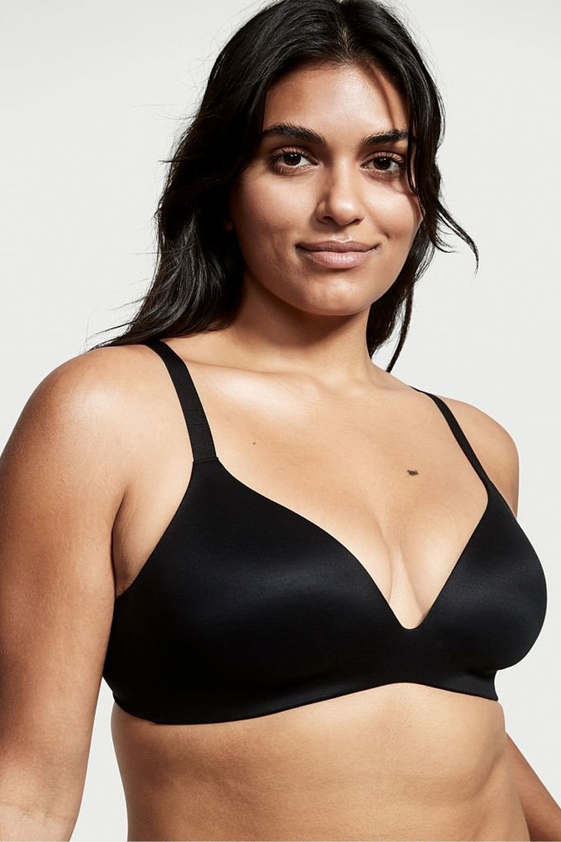 Victoria\'s Secret Bare Smooth Lightly Gefütterte Plunge Non Wired Bra Schwarz | 092738OVC