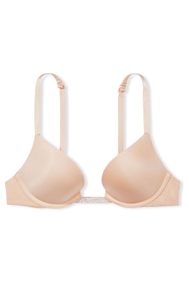 Victoria's Secret Bare Smooth Plunge Shine Multiway Bra Marzipan Nude | 847261ZFM