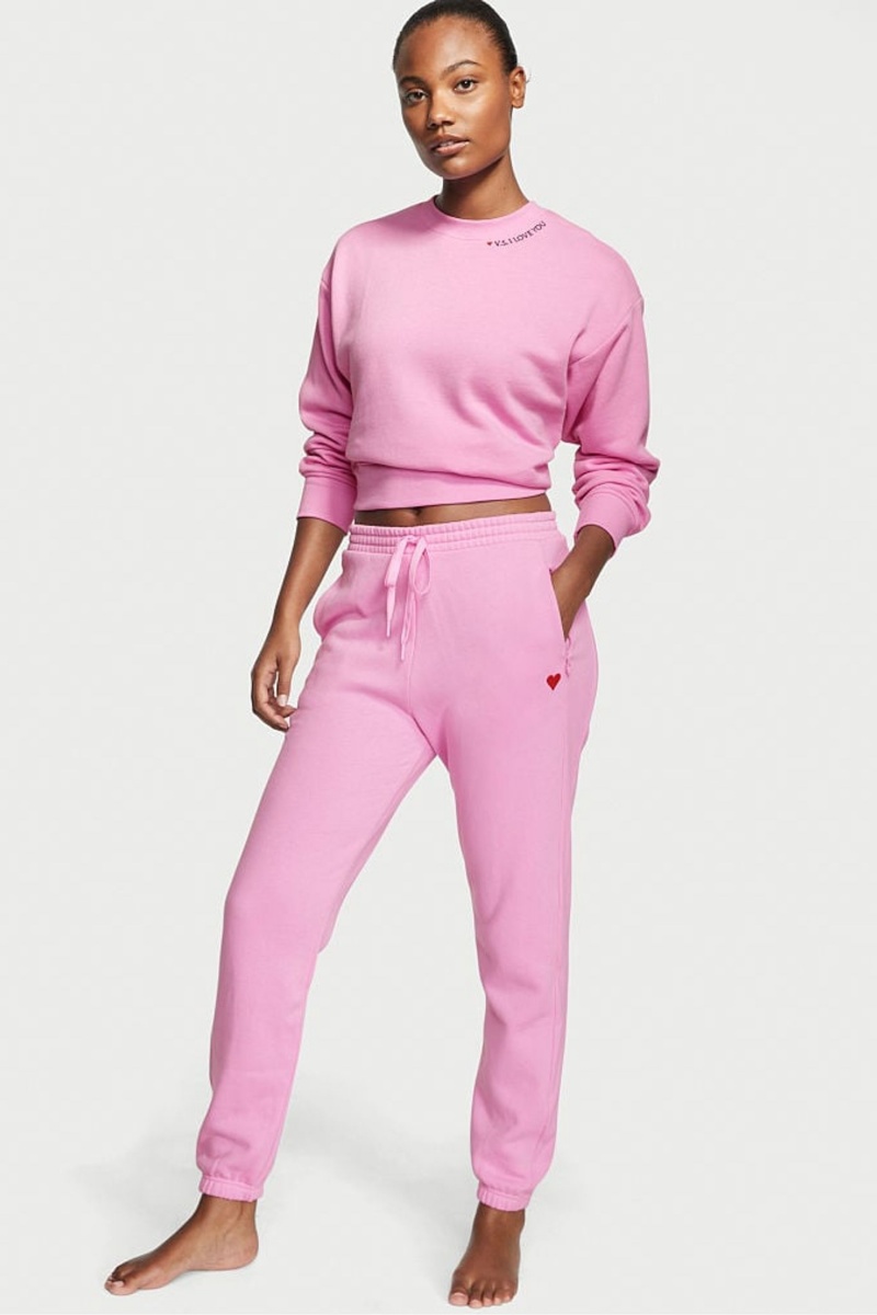 Victoria\'s Secret Baumwoll Fleece Gym Joggers Rosa | 057184EIO