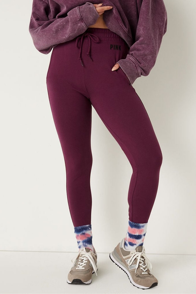 Victoria\'s Secret Baumwoll High Taille Joggers Bordeaux Rot | 341902YJG