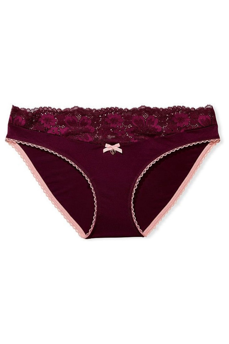 Victoria's Secret Body by Victoria Spitze Taille Bikini Knickers Bordeaux Lila | 031897KDZ