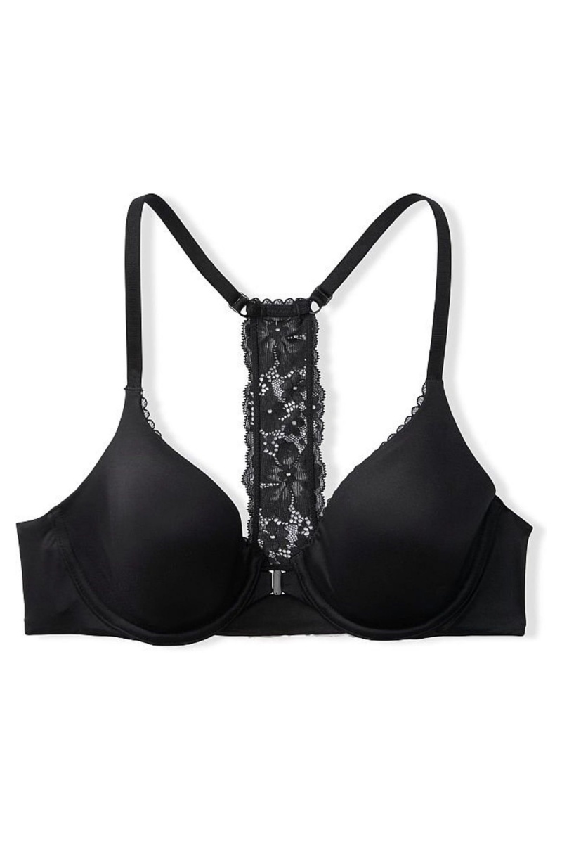 Victoria's Secret Body by Victoria Spitze Trim Front Befestigung Lightly Gefütterte Full Cup Bra Schwarz | 510892PSG