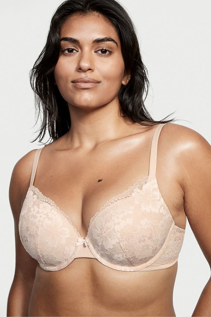 Victoria\'s Secret Body by Victoria Spitze Full Cup Push Up Bra Champagne Nude | 326108HRP