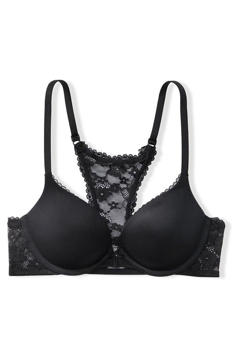 Victoria's Secret Body by Victoria Spitze Trim Front Befestigung Push Up Bra Schwarz | 921856FEL