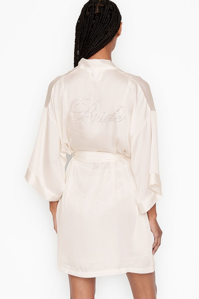 Victoria's Secret Bridal Satin Bride Embellished Robe Weiß | 768203YUR