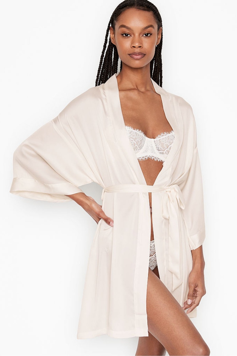 Victoria\'s Secret Bridal Satin Bride Embellished Robe Weiß | 768203YUR