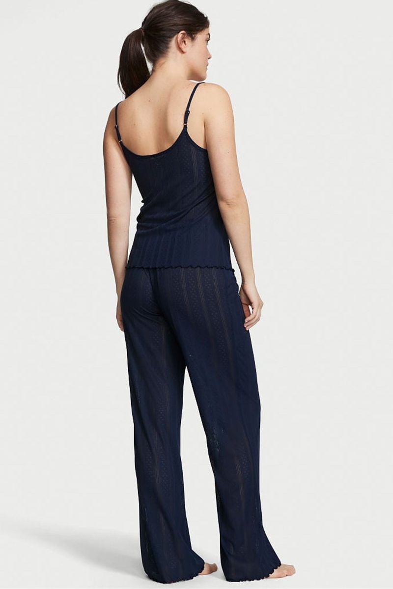 Victoria's Secret Cami Long Pyjamas Navy Blau | 249718QYW