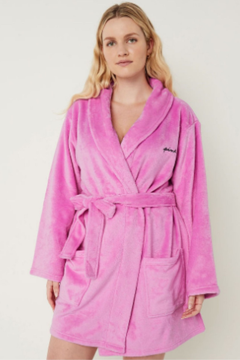 Victoria\'s Secret Cosy Long Sleeve Dressing Gown Rosa | 650271IHX