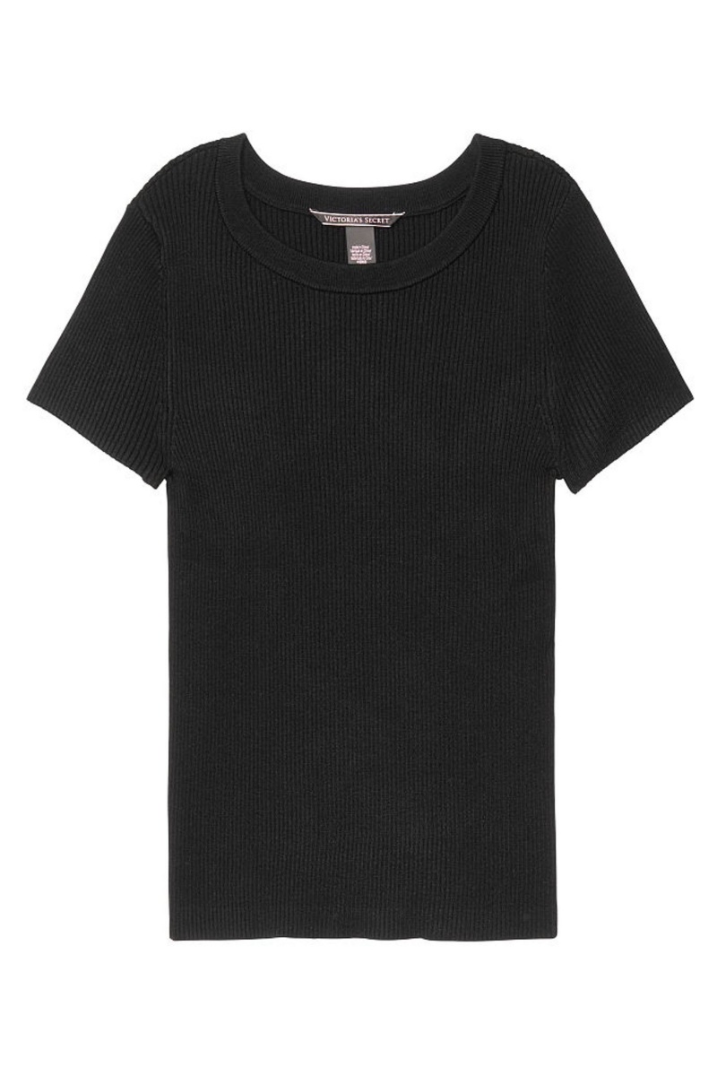 Victoria's Secret Crewneck Pullover T-shirt Schwarz | 640319SOW