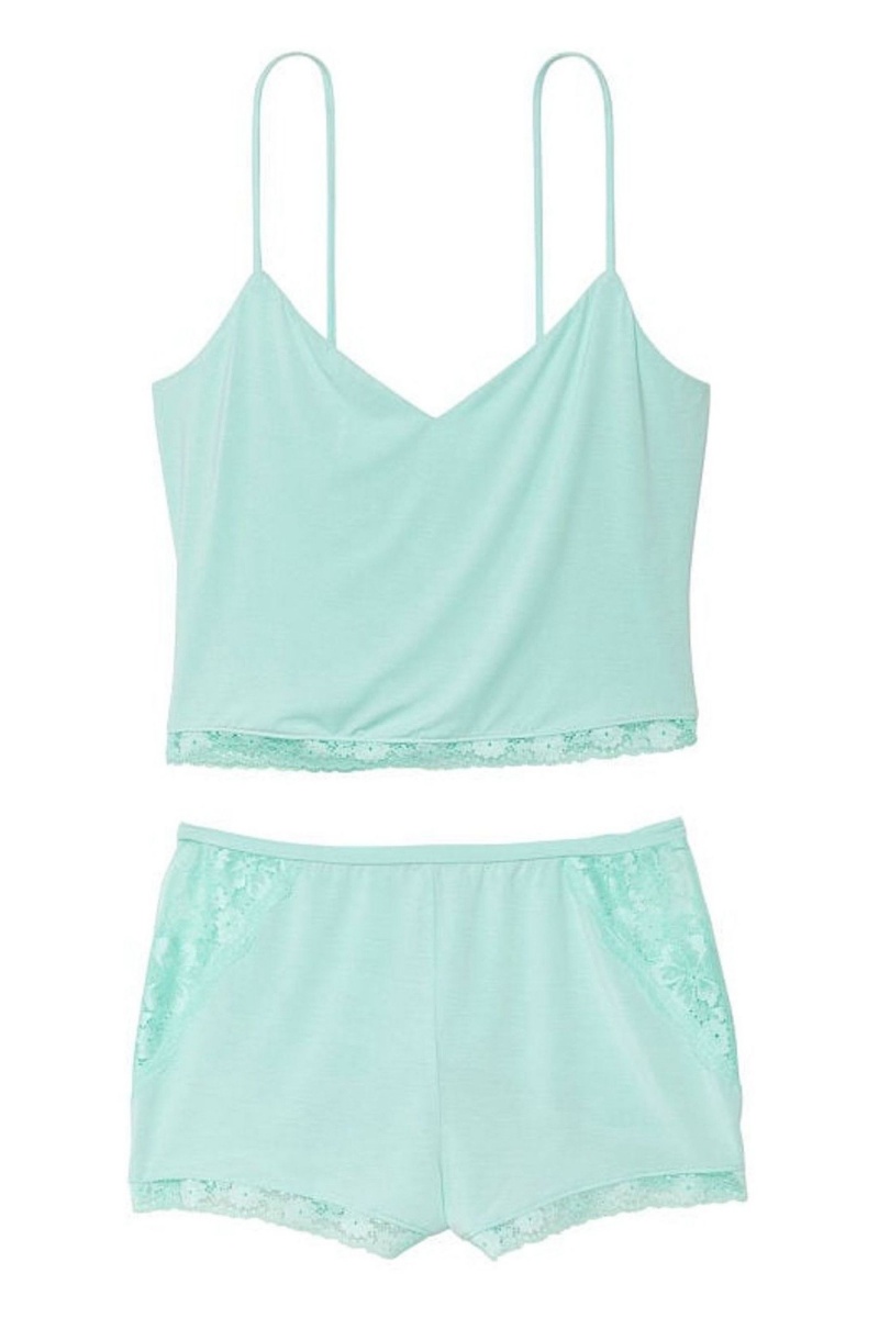 Victoria's Secret Crop Topped Modal Cami Top Set Blau | 652908JVL