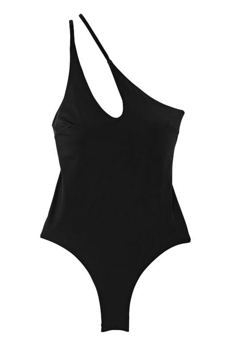 Victoria's Secret Cut Out One Shoulder One Piece Swimsuit Schwarz | 936205VYE